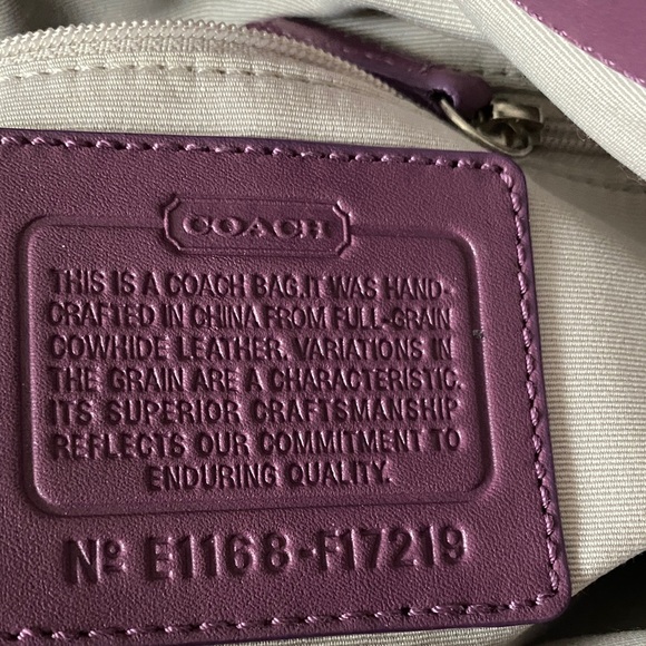 Coach Mauve Leather Shoulder Bag with Buckle Detail New - Picture 9 of 16